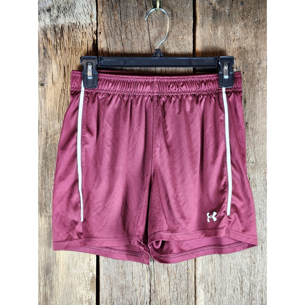 Under‎ Armour HeatGear Shorts Womens Medium Maroon Burgundy Athletic Running Gym